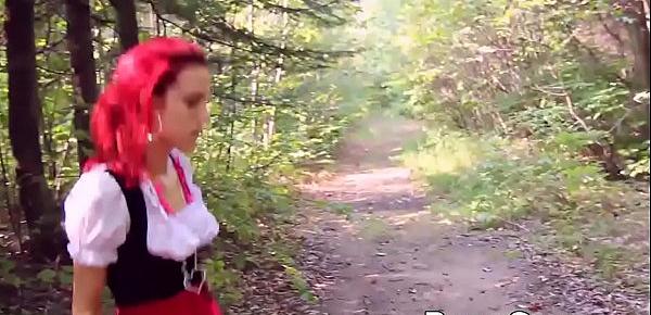  Little Red Riding Hood fucked on the sweet forest trail